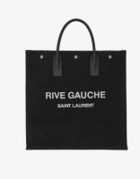 Yves Saint Laurent RIVE GAUCHE NS SHOPPING BAG IN COTTON 9E1070 black