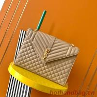 SAINT LAUREN ENVELOPE LARGE BAG IN MIX MATELASSE GRAIN DE POUDRE EMBOSSED LEATHER 600166 apricot SAINT LAUREN ENVELOPE LARGE BAG IN MIX MATELASSE GRAIN DE POUDRE EMBOSSED LEATHER 600166 apricot