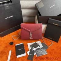 SAINT LAURENT CASSANDRA MEDIUM CHAIN BAG IN CROCODILE EMBOSSED SHINY LEATHER 532750 Burgundy SAINT LAURENT CASSANDRA MEDIUM CHAIN BAG IN CROCODILE EMBOSSED SHINY LEATHER 532750 Burgundy