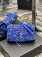 SAINT LAURENT JAMIE MEDIUM CHAIN BAG CARRE RIVE GAUCHE IN CROCHET RAFFIA AND SMOOTH LEATHER 515821 BLUE SAINT LAURENT JAMIE MEDIUM CHAIN BAG CARRE RIVE GAUCHE IN CROCHET RAFFIA AND SMOOTH LEATHER 515821 BLUE
