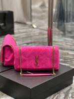 SAINT LAURENT JAMIE MEDIUM CHAIN BAG CARRE RIVE GAUCHE IN LAMBSKIN AND SUEDE 515821 ROSE SAINT LAURENT JAMIE MEDIUM CHAIN BAG CARRE RIVE GAUCHE IN LAMBSKIN AND SUEDE 515821 ROSE