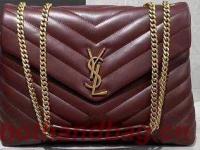 SAINT LAURENT Loulou Monogram medium quilted leather shoulder bag 74558 Wine Gold Hardware SAINT LAURENT Loulou Monogram medium quilted leather shoulder bag 74558 Wine Gold Hardware