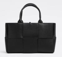 Bottega Veneta ARCO TOTE Small intrecciato grained leather tote bag 652867 black