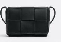 Bottega Veneta CASSETTE Mini intreccio leather cross body bag 666688 black