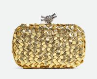 Bottega Veneta KnotIntreccio lamina leather 717622 Gold