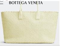 Bottega Veneta Large intreccio leather tote bag 608811 Zest washed