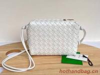 Bottega Veneta Medium intrecciato leather cross body bag 680256 White