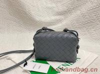 Bottega Veneta Mini intrecciato leather cross body bag 680254 gray