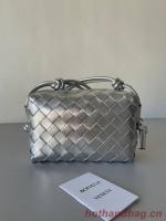 Bottega Veneta Mini intrecciato leather cross body bag 680254 silver