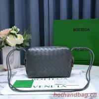 Bottega Veneta Small intrecciato leather cross body bag 680255 Gray