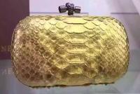 Bottega Veneta Snake Leather Knot Clutch BV8653 Yellow