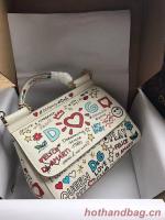 Dolce & Gabbana SICILY Bag Calfskin Leather 4136 4 white