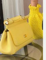 Dolce & Gabbana SICILY Bag Calfskin Leather 4139 yellow
