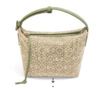 Loewe Miniature Anagram Jacquard and cow leather bag 651420 Green&avocado green