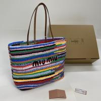 MIUMIU IN RAFFIA Shoulder Bags 5BB159 Rainbow