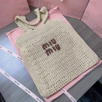 MIUMIU IN RAFFIA Shoulder Bags 5BD230 Apricot