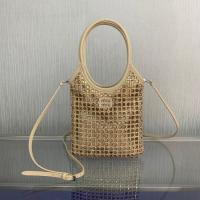 Miu Miu imitation crystal Shoulder Bag 500281 Apricot