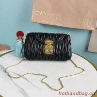 miu miu Matelasse Nappa Leather mini Shoulder Bag 5BD196 black