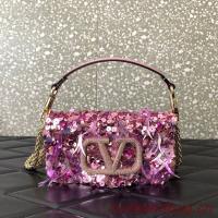VALENTINO V logo MINI LOCO sequin and leather bag WA0K53 5