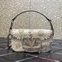 VALENTINO V logo MINI LOCO sequin and leather bag WA0K53 6