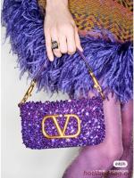 VALENTINO V logo MINI LOCO sequin and leather bag WA0K53 7