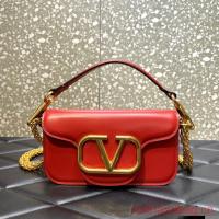 VALENTINO GARAVANI MINI LOCO Calf leather Shoulder Bag 1W2B0K red
