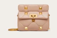 VALENTINO GARAVANI ROMAN STUD Small sheepskin bag 1W2B0L04 Cream apricot