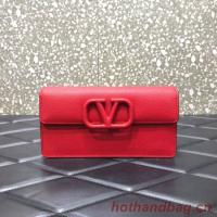 VALENTINO GARAVANI Stud Sign Grained Calfskin Shoulder Bag 0093 red