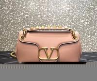VALENTINO GARAVANI Stud Sign nappa Shoulder Bag NL098 light pink