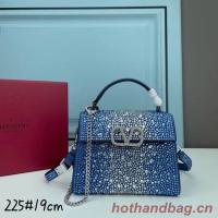 VALENTINO GARAVANI VSLING Shiny diamond Mini totebag XW2B1G9 Blue&silver Tone Metal