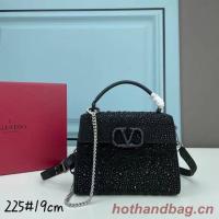VALENTINO GARAVANI VSLING Shiny diamond Mini totebag XW2B1G9 black&black Tone Metal