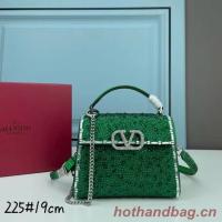 VALENTINO GARAVANI VSLING Shiny diamond Mini totebag XW2B1G9 green&silver Tone Metal