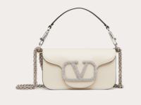 VALENTINO MINI LOCO imitation crystal shoulder bag WB0K53K ivory