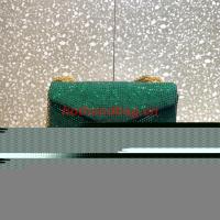 VALENTINO ONE STUD Small Rhinestone Embroidery shoulder bag 1W0B0L GREEN