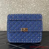 VALENTINO ROCKSTUD SPIKE Denim B0122 blue