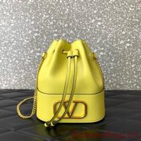 VALENTINO VLOGO SIGNATURE Lambskin Mini Bucket Bag FI16 yellow