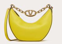 VALENTINO Vlogo Moon small leather HOBO bag chain N08J yellow