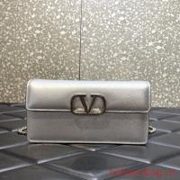 VALENTINO grain calfskin leather bag 0681 Silver