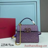 VALENTINO GARAVANI VSLING Shiny diamond Mini totebag XW2B1G9 purple&silver Tone Metal VALENTINO GARAVANI VSLING Shiny diamond Mini totebag XW2B1G9 purple&silver Tone Metal