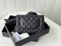 Chanel Chanel Black Caviar Leather Wallet On Chain