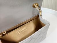 Chanel Lambskin Quilted Mini Pearl Crush Flap Light Grey