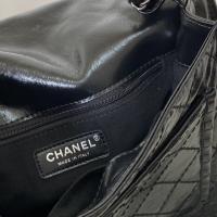 Chanel Calfskin Quilted Whipstitch Paris Edinburgh Flap Bag Black