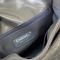 Chanel Calfskin Quilted Whipstitch Paris Edinburgh Flap Bag Grey