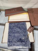 LP Cashew Pattern Cashmere Long Scarf Blue