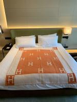 Premium cashmere blanket with 90% Merino wool and 10% cashmere Dark Orange