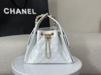 CHANEL Fine grained caviar calf leather 25C White