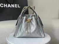 CHANEL Fine grained caviar calf leather 25C Silvery