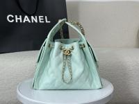 CHANEL Fine grained caviar calf leather 25C Faint Green