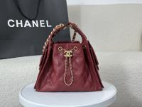 CHANEL Fine grained caviar calf leather 25C Faint Wine Red