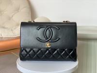 CHANEL New Big Bag Series Sheepskin with Large Logo Black